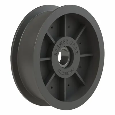 BREWER MACHINE & GEAR Flat Belt Idler Pulley: 43/64 in Bore, 4.5 in OD - Flat Idler Pulleys without Flange