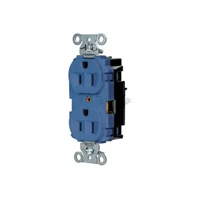 HUBBELL Receptacle: Duplex, 5-15, Blue, 125V AC, 15 A, 2 Pole / 3 Wire (MPN 5262STBL) - General Purpose Receptacles