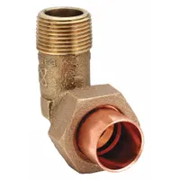 NIBCO Sweat Fitting Elbow: 3/4 in CTS x 3/4 in Pipe, Cup x MNPT, Bronze (MPN 707-4-6-LF 3/4)