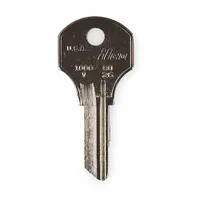 Key Blank: Compatible with Hudson Locks, Key ID # CO26, 6 Pins, Brass, Nickel Plated (MPN 1000V-CO26)