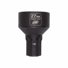 This 27 mm, 6-point, standard-length impact socket has an overall length of 1 29/32 in. It is designed for use with impact wrenches in heavy-duty fastening and loosening applications such as industrial maintenance and automotive repair.
