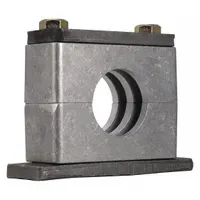 ZSI Vibration-Dampening Beta Clamp: Ribbed Bore, Steel Clamp, Aluminum Cushion, For 1 Lines (MPN H7056S-AL)