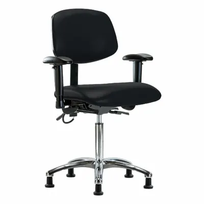 OEM Vinyl ESD Task Chair with Arms, Aluminum Base, Height Range 21 1/2" to 29" - Vinyl ESD Chairs