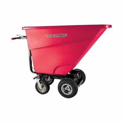 MAGLINER Powered Dump Bin Cart: Powered, 13.5 cu ft Cubic Foot Capacity, 400 lb Load Capacity - Motorized Hopper Trucks