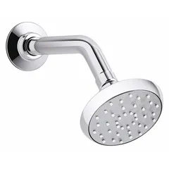 Fixed showerhead with a single spray pattern. Metal construction. Flow rate of 1.5 gallons per minute. Suitable for residential and commercial bathroom installations.