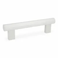 JW WINCO Pull Handle: Threaded Holes, Rear-Mount, 13.78 in Mounting Hole Center to Center, White (MPN 666-30-M8-350-WS)