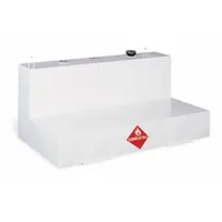 Transfer Tank: White, L-Shape, 88 gal Capacity, Steel, 14 ga Thick, Powder-Coated (MPN 487000)