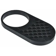 Replacement exhaust deflector for directing airflow away from pneumatic equipment. Used to manage ventilation and protect surrounding components from exhaust heat or debris in industrial exhaust applications.
