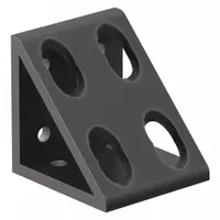 Inside Corner Bracket: Gusseted Inside-Corner Bracket, 15 Series, 3 in x 2 13/16 in x 3 in, 8 Holes (MPN 4338-BLACK)
