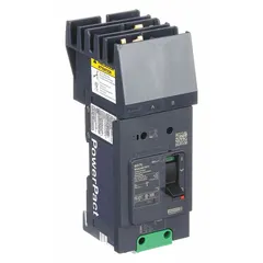 2-pole molded case circuit breaker rated 70 A, 525V AC with a maximum interrupting rating of 25 kA at 277/408V AC. Fixed instantaneous trip, AB phase connection, and aluminum mechanical lug terminals on the load end. Provides overcurrent protection in electrical distribution systems.
