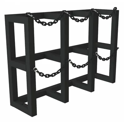 DURHAM MFG GCRV-441230-08T Vertical Gas Cylinder Rack, 44x12x30 in, 3 Cylinders - Vertical Gas Cylinder Racks