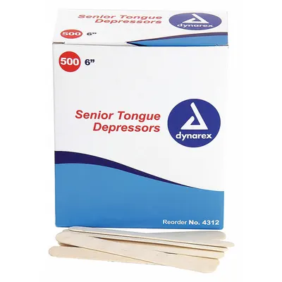 FIRST AID ONLY 25-900 Wood Tongue Depressors, 6 in L x 5/8 in W, 500-Pack