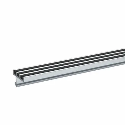 WOOSTER Stair Nosing: Multi-Strip Grit, Aluminum, Set-in-Concrete, 60 in Wd, 1 7/8 in Dp - Multistrip Grit Stair Nosings