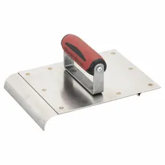 Handheld edger with stainless steel blade for concrete finishing. Creates clean edges and control joints on slabs. Features DuraSoft handle for comfort. Blade length 8 in, width 6 in.