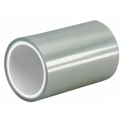 This 3M 502FL adhesive transfer tape features a 2-mil-thick transparent acrylic adhesive on a polyester film carrier, with a polyester film liner. It provides a permanent bond for general-purpose bonding, splicing, and mounting applications across various surfaces.
