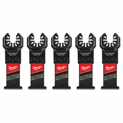 This MILWAUKEE open-back universal OIS mounted blade features straight cutting carbide construction with an overall length of 4 3/16 in. Designed for cutting threaded rod, it is suitable for metal fabrication, plumbing, and electrical applications where precise rod cutting is required.