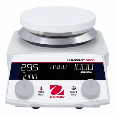 OHAUS Hot Plate Stirrer: US Std Plug Type, 1 Positions, Round, Hot Plate Stirrer - Single-Position Hot Plate Stirrers