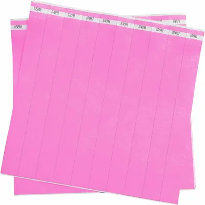 ID Tyvek® Security Wristband, No Legend, Pink, 10 in x 1 in, 500 Pack - Security Wristbands