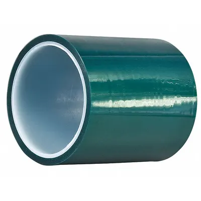 TAPECASE Film Tape: 4 in Wd, 18 yd Lg, 3.3 mil Thick, Polyester Film, Silicone - High-Temperature Film Masking Tape