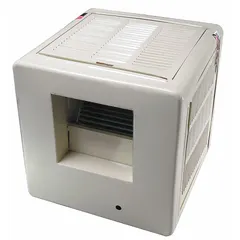 This Dayton ducted evaporative cooler is designed for residential use in dry climates. It operates on 120V AC with a 1/2 hp motor and includes a factory-installed drive package. The unit measures 35 1/4 in x 34 in x 34 in and is suitable for cooling spaces through evaporation.