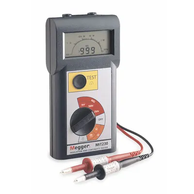 MEGGER Megohmmeter: 1 teraohm to 1 gigohm, CAT III 600V, IP40, Digital, No Output - Standard Feature Megohmmeters