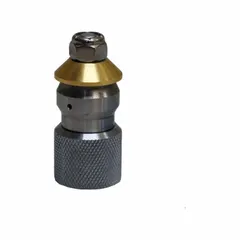 This jetted sewer nozzle features a rotary spray pattern for 360-degree cleaning action. It is rated for 3,625 psi at 8.5 gpm, covering pressure ranges of 2500-4999 psi and 5000 to 6000 psi. The female inlet connects to high-pressure water jetting systems for clearing blockages and cleaning pipe interiors in drainage systems.