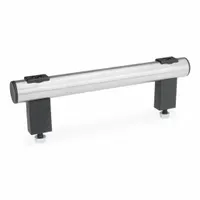 JW WINCO Pull Handle: Threaded Holes, Front-Mount, 20 in Mounting Hole Center to Center, Black, Bar (MPN 666.1-1.18-5/16X18-20.00-NG)