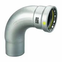VIEGA MEGAPRESS Crimp Elbow Fitting: 4 in Pipe x 4 in CTS Size, Press-fit x FTG, Carbon Steel, HNBR (MPN 28625)