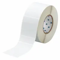 Pre-Cut Label Stock Roll: 1 in x 3 in, 3 13/64 in x 1 in, Metalized Polyester, Gray (MPN THT-18-428-3)