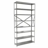 HALLOWELL Metal Shelving: Standalone, Medium-Duty, 48 in x 12 in, 84 in Overall Ht, 8 Shelves (MPN F4713-12HG)