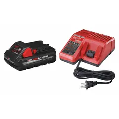 This kit includes one M18 3 Ah battery and a charger, providing 18V DC power for cordless tools. The battery is suitable for powering tools in construction, maintenance, and industrial tasks such as drilling, fastening, and cutting. The charger enables efficient recharging to minimize downtime.