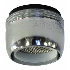 Metal aerated flow outlet with chrome finish. Features a 13/16"-27 male connection. Suitable for use in faucets and plumbing fixtures requiring a splash-reducing aerated stream.