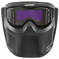 JACKSON SAFETY Welding Mask: Auto-Darkening, Black, W9 - W13, 1.38 in x 3.54 in, Elastic, Rebel (MPN 46200)
