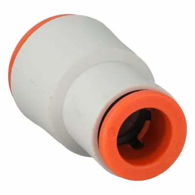 SMC Push-Fit Adapter Fitting: 3/8 in OD x 1/2 in OD Size, Push-to-Connect x Push-to-Connect - Polybutylene & Brass Tube Fittings