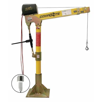 OZ LIFTING PRODUCTS Davit Crane Kit: Composite, Electric, 1,200 lb Max. Load Capacity - Lightweight Composite Davit Crane Kits with Bases