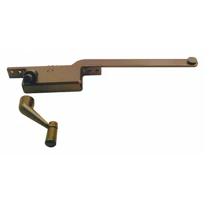 PRIME-LINE Window Operator: Crank, Handle Included, Left-Hand, Frame, Brown - Awning & Casement Window Operators & Handles