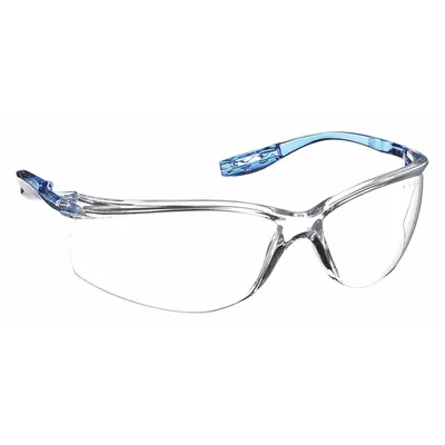 3M Safety Glasses: Clear Lens, Frameless, Anti-Fog, Clear Frame - Padded Comfort-Fit Safety Glasses