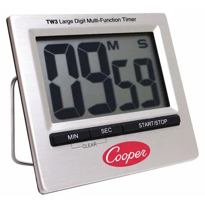 COOPER ATKINS Digital Timer: Decibel Alarm/Hanger and Magnet Mount, 1 in x 3 in x 3 1/4 in - Digital Timers