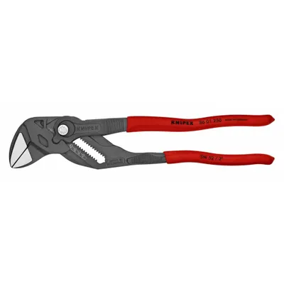 KNIPEX Black Pliers Wrench: Flat, Push Button, 2 in Max Jaw Opening, 9 7/8 in Overall Lg - Flat-Jaw Tongue & Groove Pliers