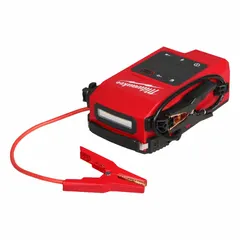 This handheld jump starter is designed for boosting 12V lead-acid batteries. It provides a 3A output at 5V via USB for charging devices. The housing is made of VO PC ABS material. Suitable for vehicle and equipment battery recovery in field service and maintenance applications.