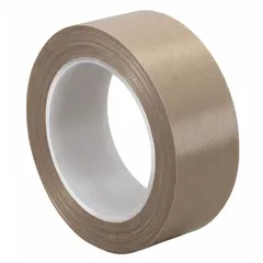 This tape features a silicone and polytetrafluoroethylene-coated cloth backing, providing a low-friction, non-stick surface. It is used in industrial applications such as chute linings, guide rails, and packaging machinery to reduce friction and prevent material buildup.