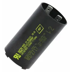 Capacitor for Whirlpool washing machines and dryers. Provides the electrical boost to start the motor and maintain operation during wash and spin cycles. OEM replacement part.