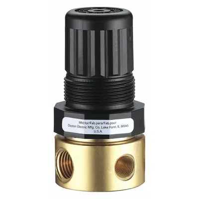 SPEEDAIRE Compressed Air Regulator: Brass, 1/4 in NPT, 15 cfm, 5 psi to 125 psi - Speedaire FRL Air Regulators
