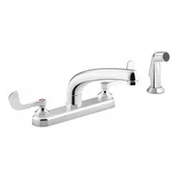 KOHLER Gooseneck Kitchen Faucet: Triton Bowe™, Brass, Widespread, Deck, 4 Mounting Holes, Chrome (MPN K-810T21-5AFA-CP)
