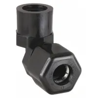 PARKER Compression Fitting Elbow: 1/4 in OD x 1/4 in Pipe Size, Compression x FNPTF, Polypropylene (MPN P4FE4)