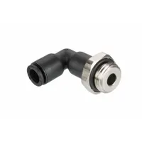 LEGRIS Push-Fit Elbow Fitting: 7 mm Pipe x 1/4 in OD Size, Metric x Push-to-Connect, Black (MPN 3169 56 55)