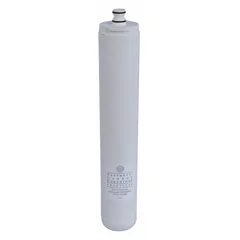 Polypropylene filter for reverse osmosis systems, reducing particulates at 0.5 gpm. Overall height 33 3/8 cm, overall diameter 3 1/4 in. Used in residential or light commercial water purification where sediment removal is required.