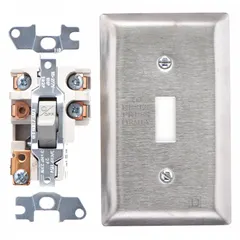 Non-reversing manual motor starter with thermal overload protection. 2-pole, 16 A rating with toggle switch operation. Requires one thermal unit (not included) for overload calibration. Suitable for starting and stopping motors in industrial machinery, conveyors, and pumps.