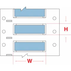 Polyolefin sleeve label roll for on-demand wire and cable identification. Blue matte finish, sized 1/8 in x 2 in, for 16 AWG to 22 AWG wire gauge. Compatible with i5100 printer series. Used in control panels and electrical installations.