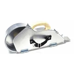 Manual drywall taper with adjustable steel blade for applying joint compound to drywall seams. Features a 2-1/4 in blade width and 1 L compound capacity. Wood handle. Used in finishing drywall joints in construction.